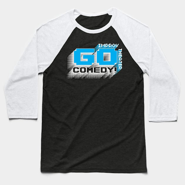 Go Comedy 8 bit logo Baseball T-Shirt by gocomedyimprov